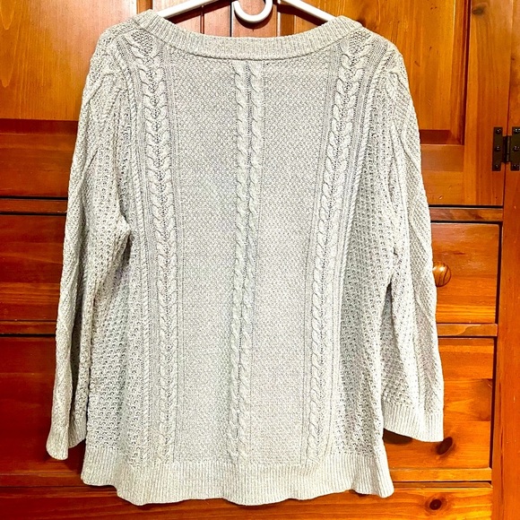 Women’s Lands End Cable Knit Sweater - Picture 3 of 6